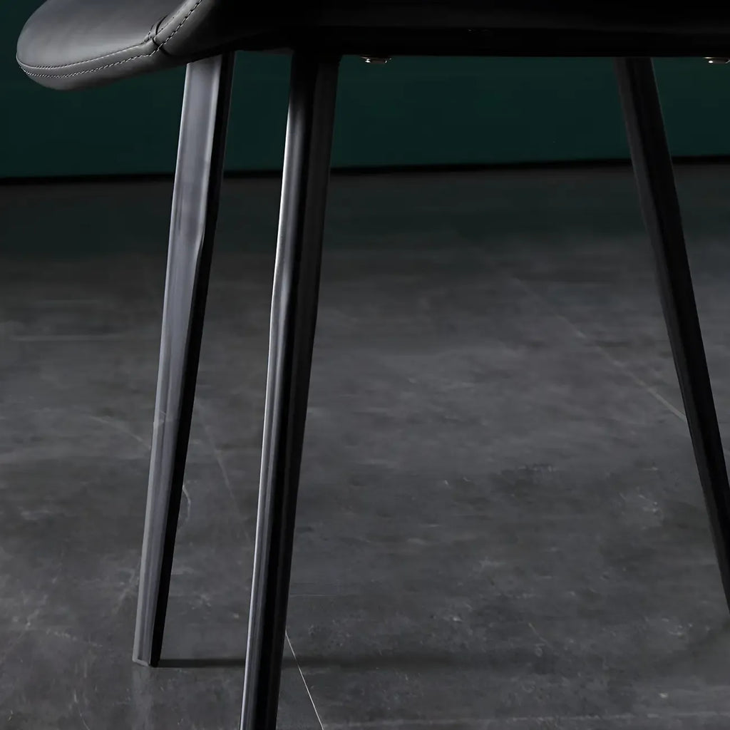 Industrial Modern Dining Chairs Set of 2 with Leather Upholstery