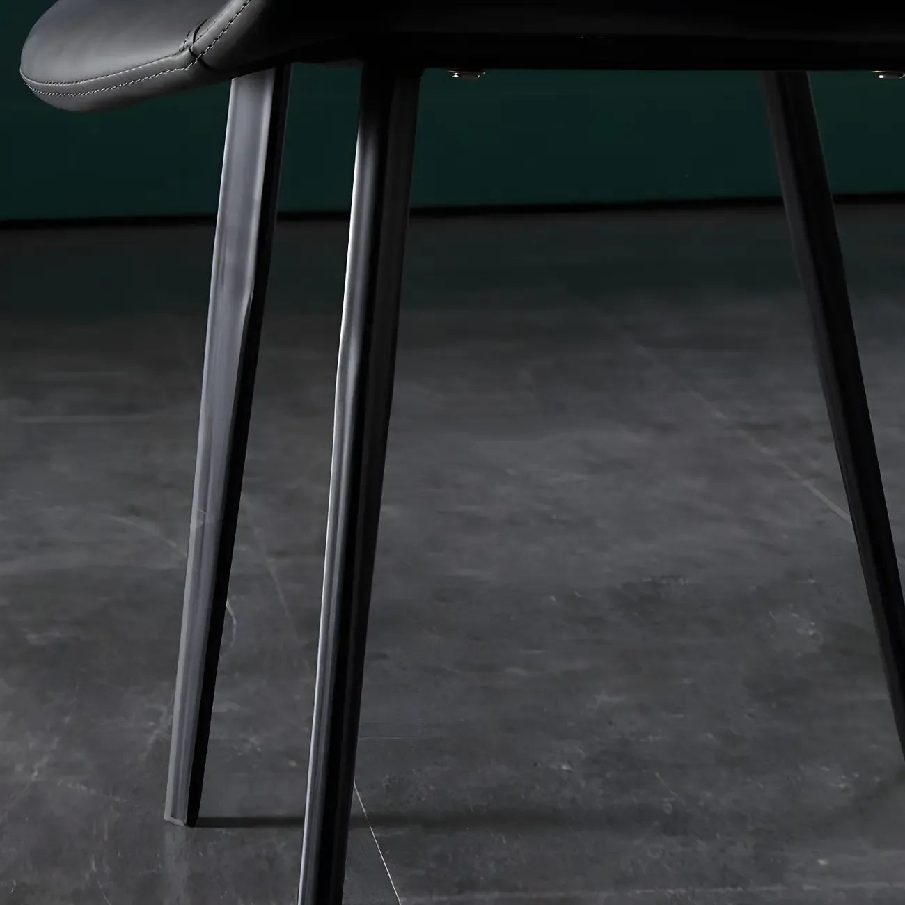 Industrial Modern Dining Chairs Set of 2 with Leather Upholstery