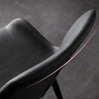 Industrial Modern Dining Chairs Set of 2 with Leather Upholstery