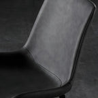 Industrial Modern Dining Chairs Set of 2 with Leather Upholstery