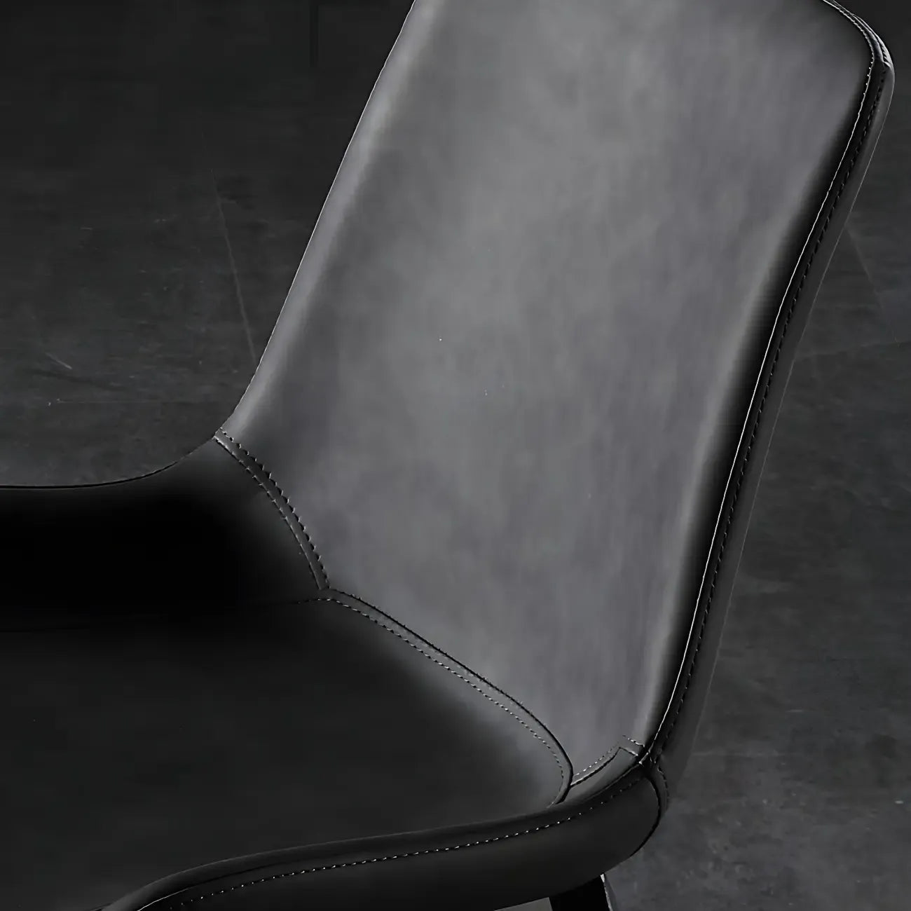 Industrial Modern Dining Chairs Set of 2 with Leather Upholstery