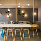 Counter Height Backless Wooden Industrial Bar Stools