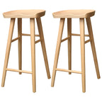Counter Height Backless Wooden Industrial Bar Stools
