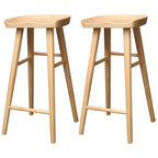 Counter Height Backless Wooden Industrial Bar Stools