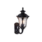 Antique Black Metal Glass Outdoor Wall Lantern Sconce