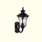 Antique Black Metal Glass Outdoor Wall Lantern Sconce