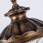 Antique Black Metal Glass Outdoor Wall Lantern Sconce