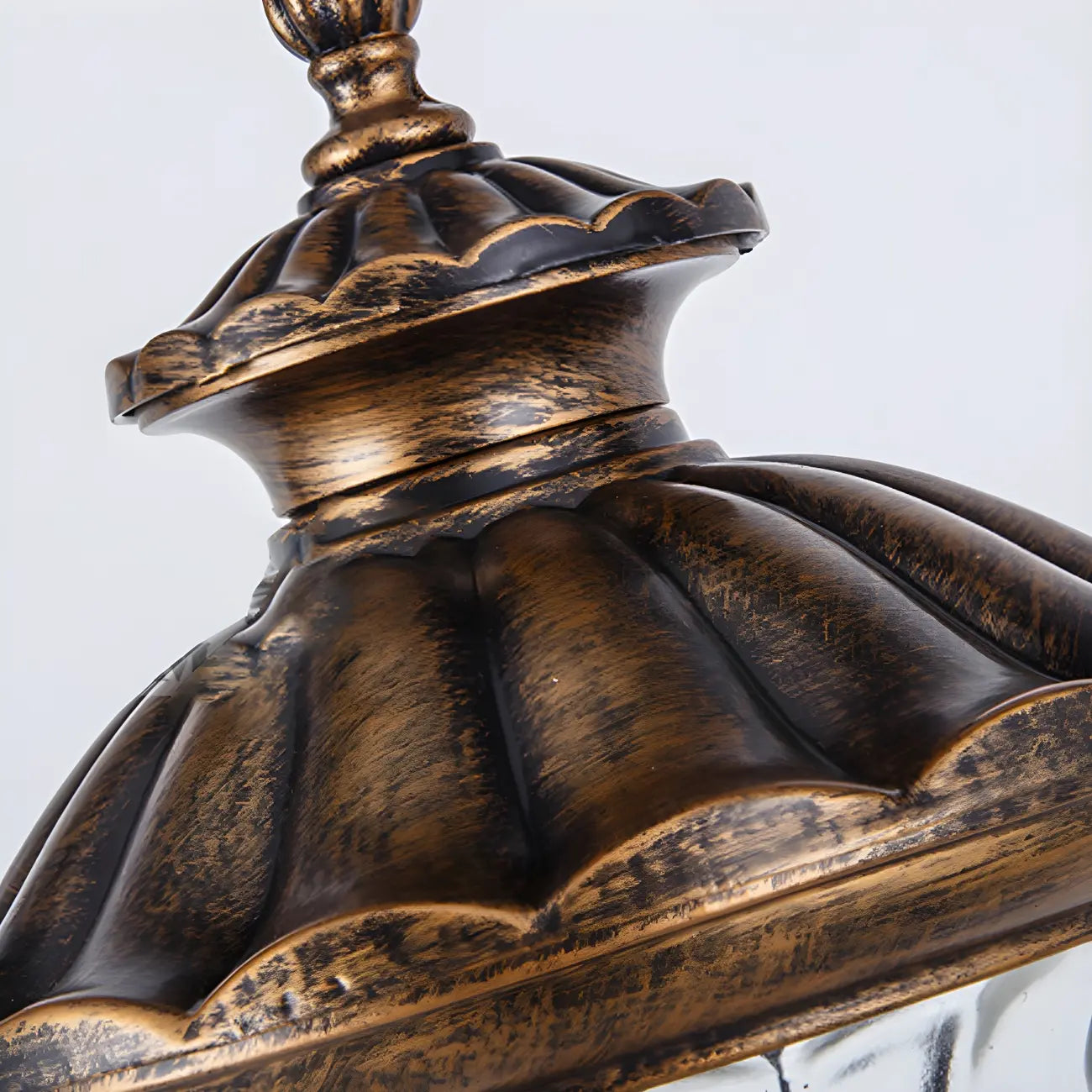 Antique Black Metal Glass Outdoor Wall Lantern Sconce