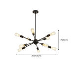 Modern Matte Black Metal Sputnik Chandelier Adjustable Downrod