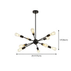 Modern Matte Black Metal Sputnik Chandelier Adjustable Downrod