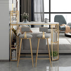 Glam Gold Faux Marble Iron Wine Holder Bar Tables