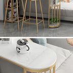 Glam Gold Faux Marble Iron Wine Holder Bar Tables