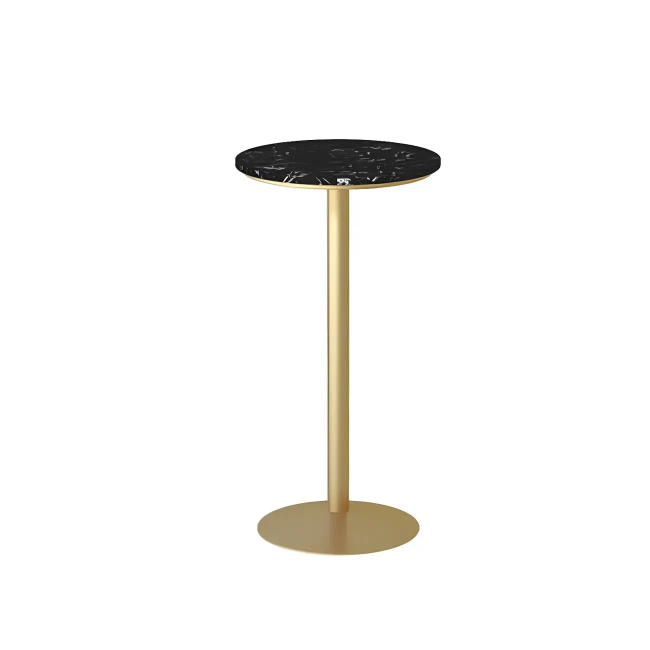 Elegant Nordic Marble Bar Table with Gold Metal Base