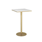 Elegant Nordic Marble Bar Table with Gold Metal Base