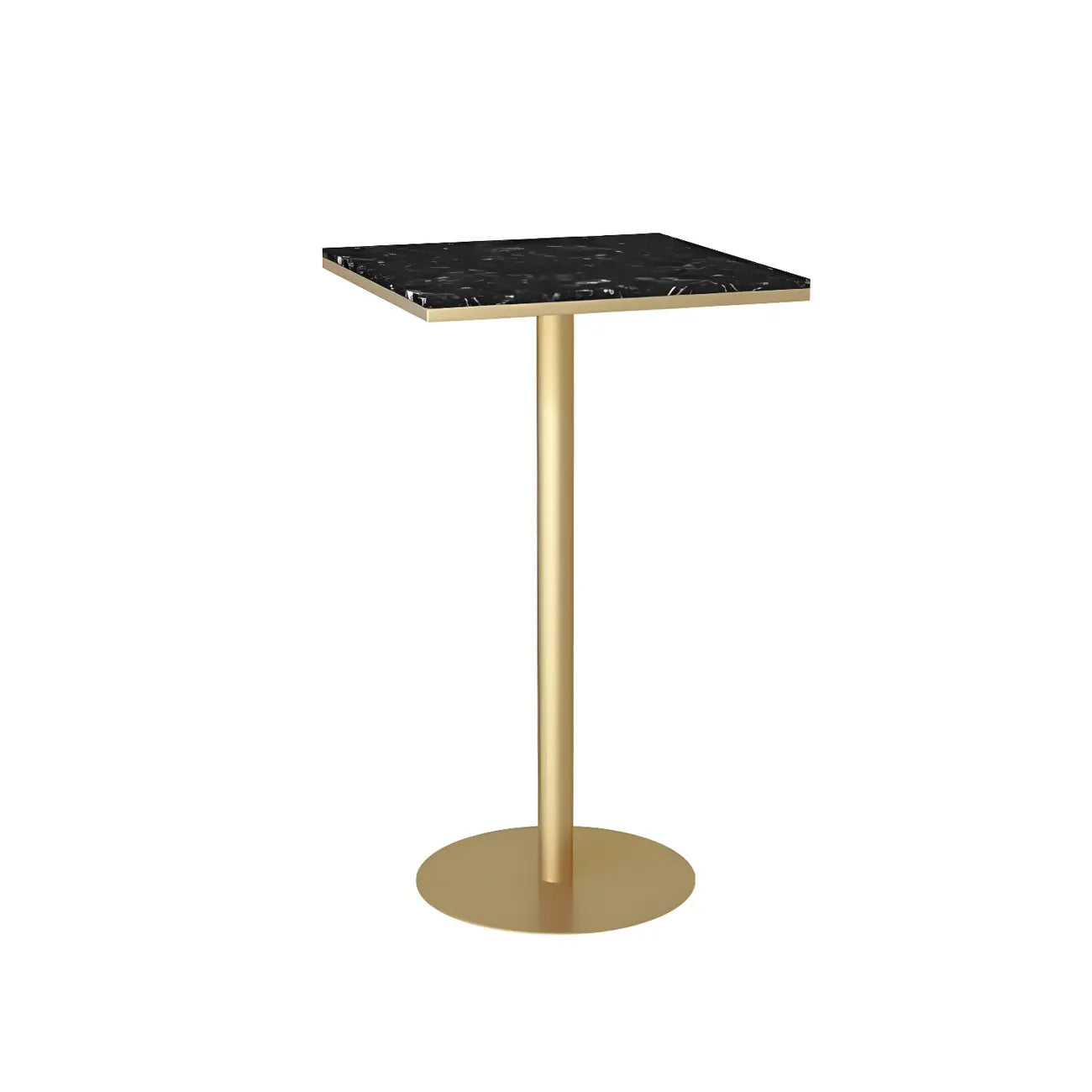 Elegant Nordic Marble Bar Table with Gold Metal Base