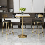 Elegant Nordic Marble Bar Table with Gold Metal Base