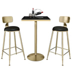 Elegant Nordic Marble Bar Table with Gold Metal Base