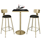 Elegant Nordic Marble Bar Table with Gold Metal Base