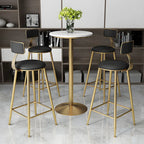 Elegant Nordic Marble Bar Table with Gold Metal Base
