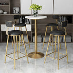 Elegant Nordic Marble Bar Table with Gold Metal Base