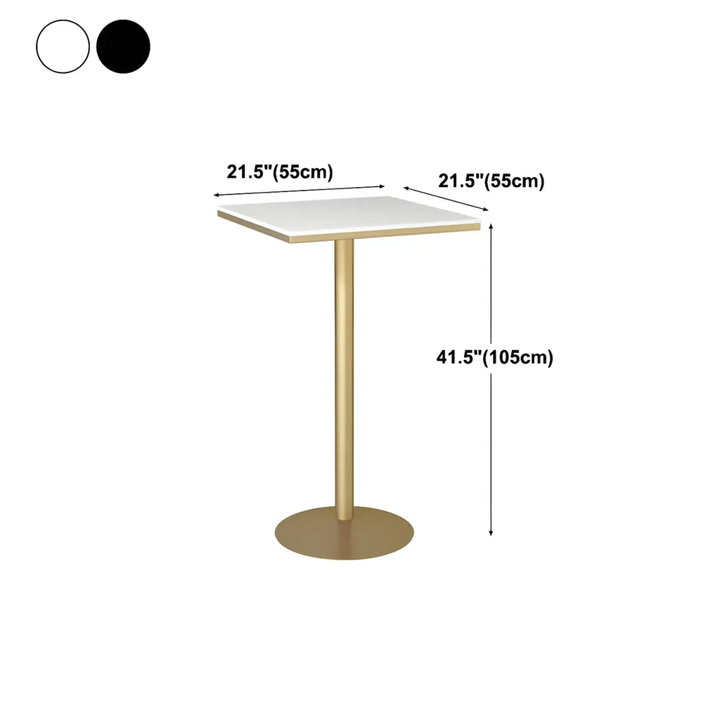 Elegant Nordic Marble Bar Table with Gold Metal Base