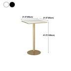 Elegant Nordic Marble Bar Table with Gold Metal Base