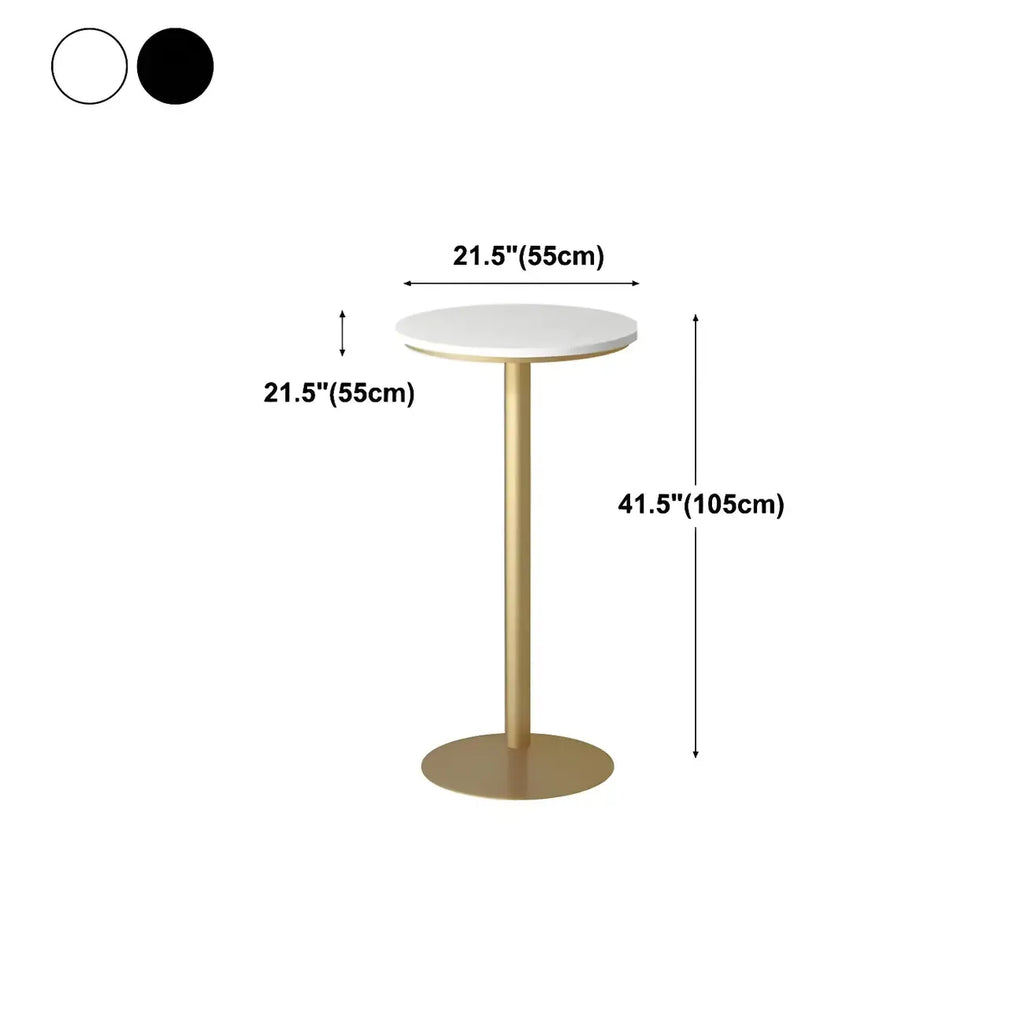 Elegant Nordic Marble Bar Table with Gold Metal Base