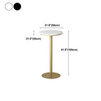 Elegant Nordic Marble Bar Table with Gold Metal Base