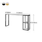 Modern White Faux Marble Iron Sled 2-Shelf Bar Tables