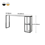 Modern White Faux Marble Iron Sled 2-Shelf Bar Tables