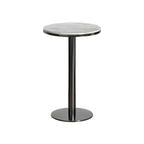 Stylish Round Bar Table with Black Metal Base for Indoor Use
