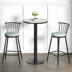 Stylish Round Bar Table with Black Metal Base for Indoor Use