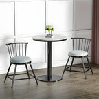 Stylish Round Bar Table with Black Metal Base for Indoor Use