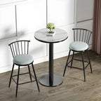 Stylish Round Bar Table with Black Metal Base for Indoor Use