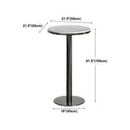 Stylish Round Bar Table with Black Metal Base for Indoor Use