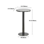 Stylish Round Bar Table with Black Metal Base for Indoor Use