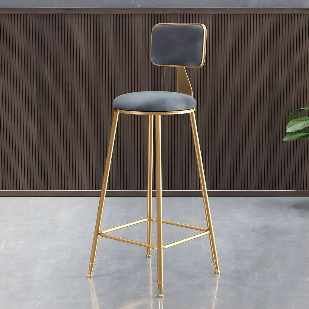 Round Velvet Upholstered Counter Bar Stools