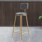 Round Velvet Upholstered Counter Bar Stools