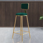 Round Velvet Upholstered Counter Bar Stools
