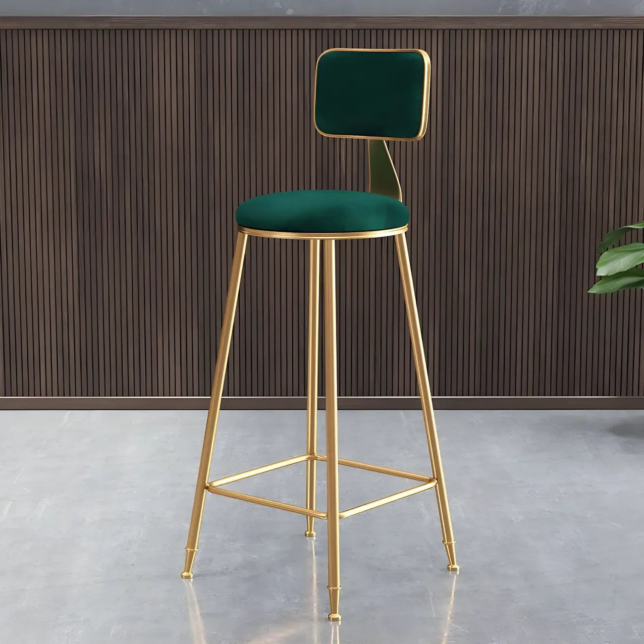 Round Velvet Upholstered Counter Bar Stools