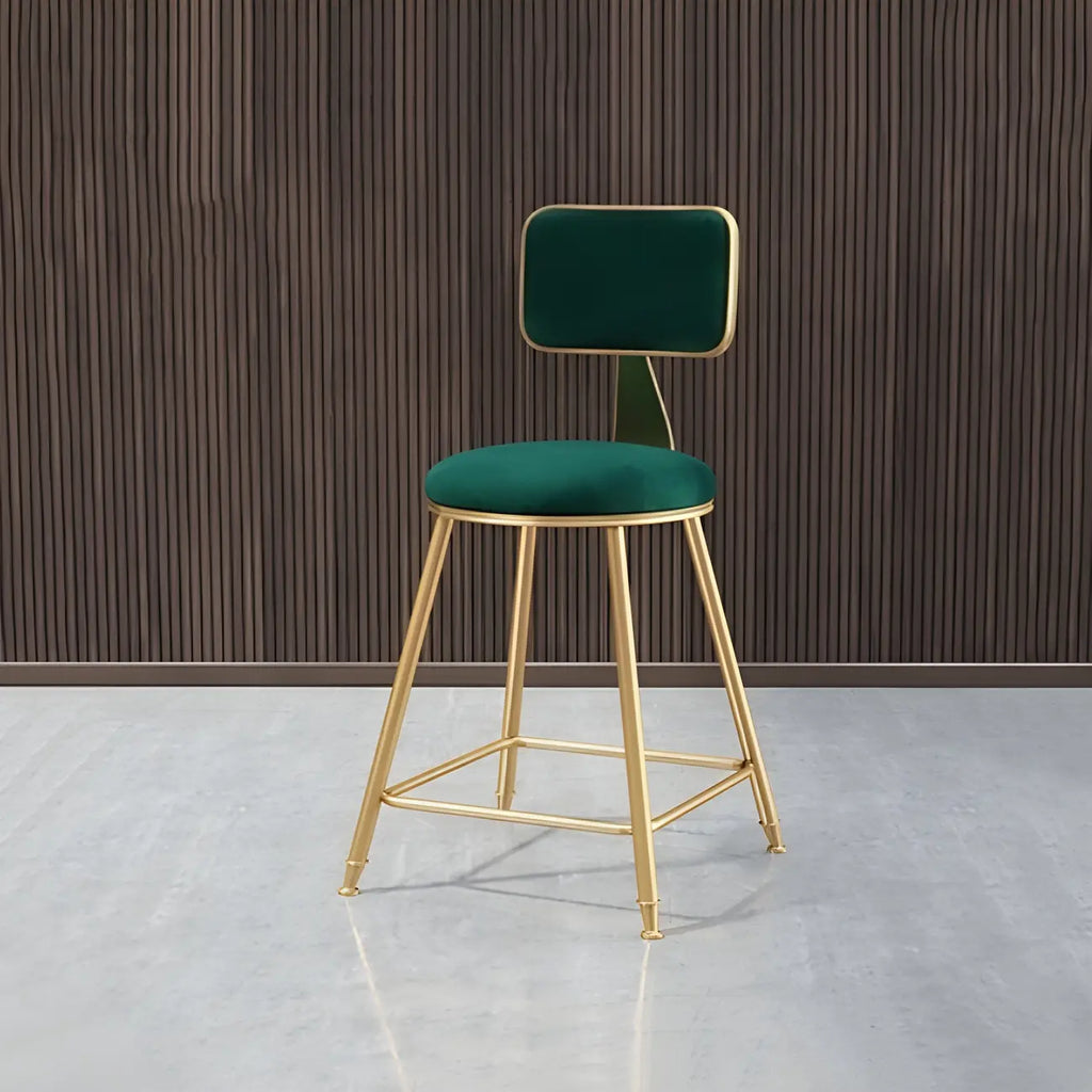 Round Velvet Upholstered Counter Bar Stools
