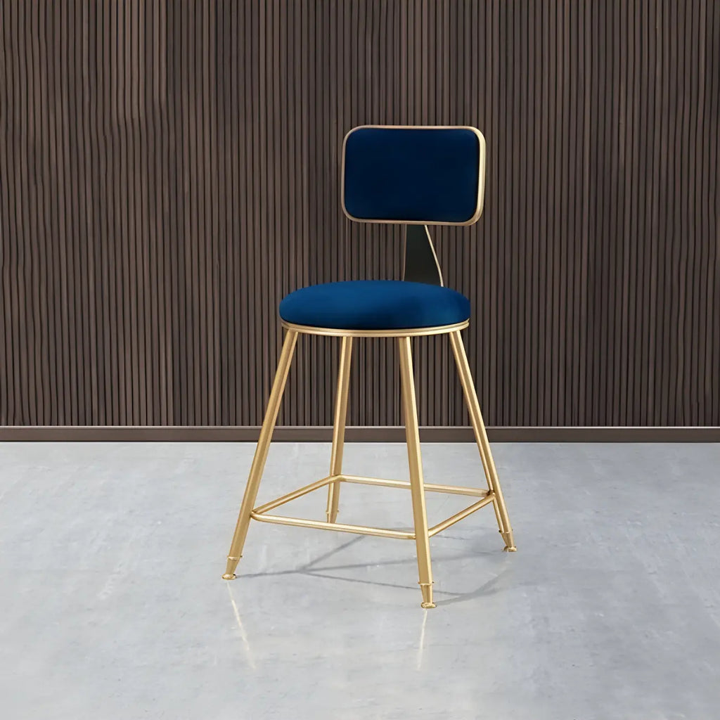Round Velvet Upholstered Counter Bar Stools