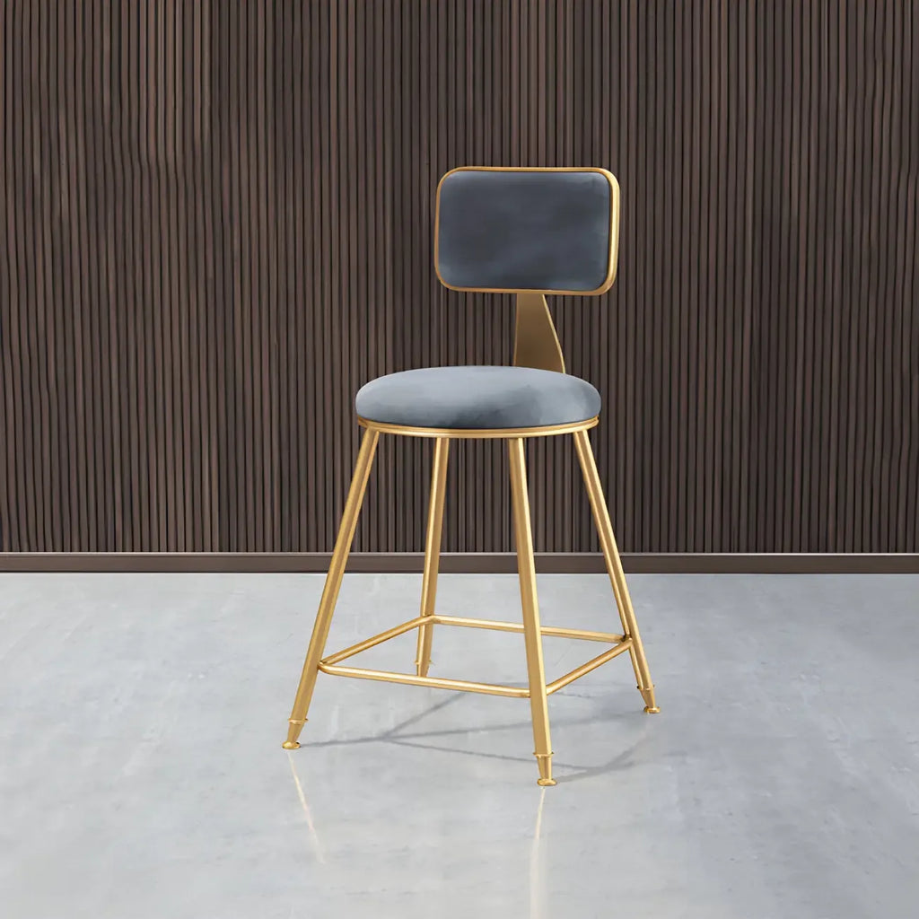 Round Velvet Upholstered Counter Bar Stools