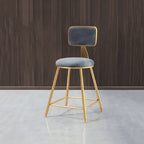 Round Velvet Upholstered Counter Bar Stools