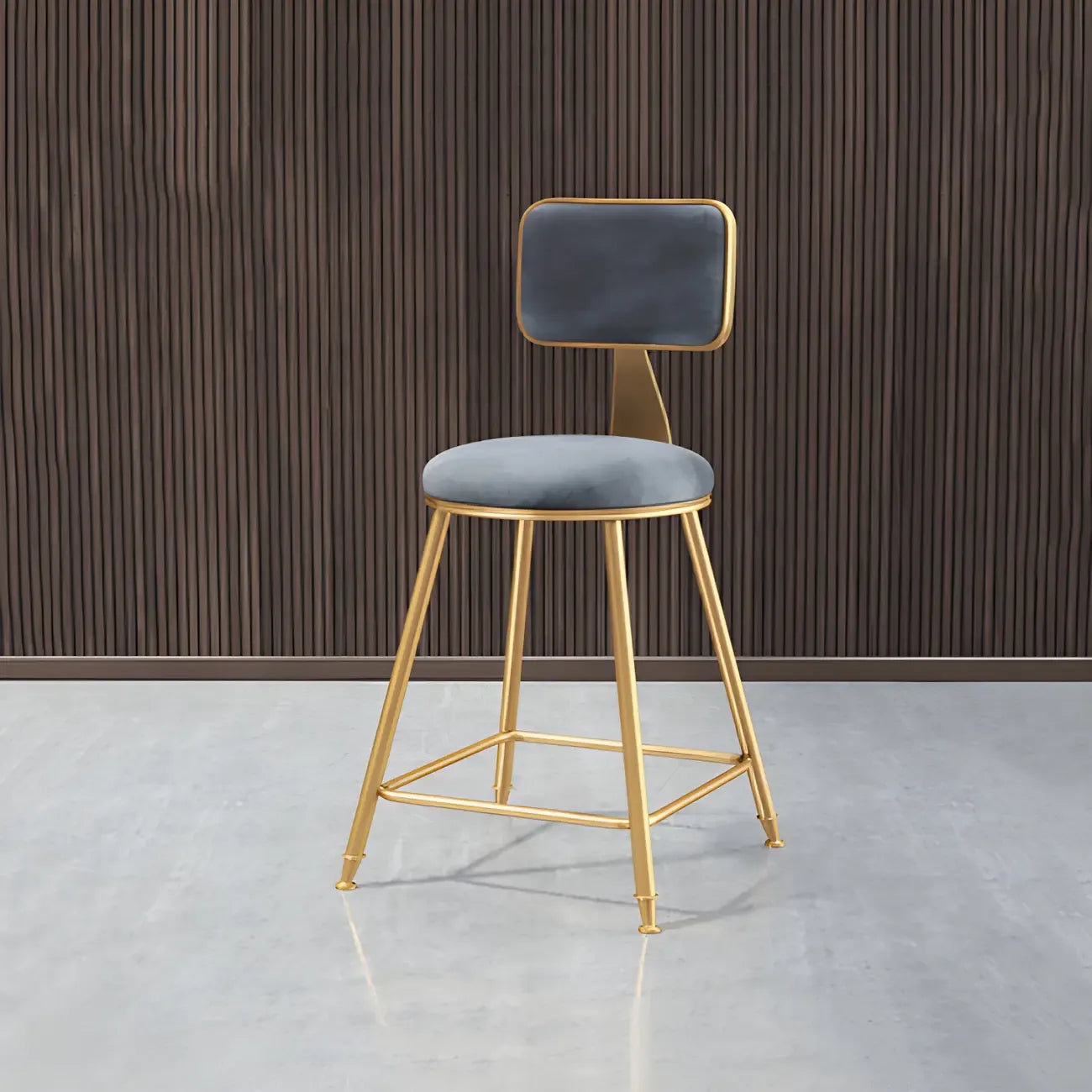 Round Velvet Upholstered Counter Bar Stools