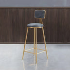 Round Velvet Upholstered Counter Bar Stools
