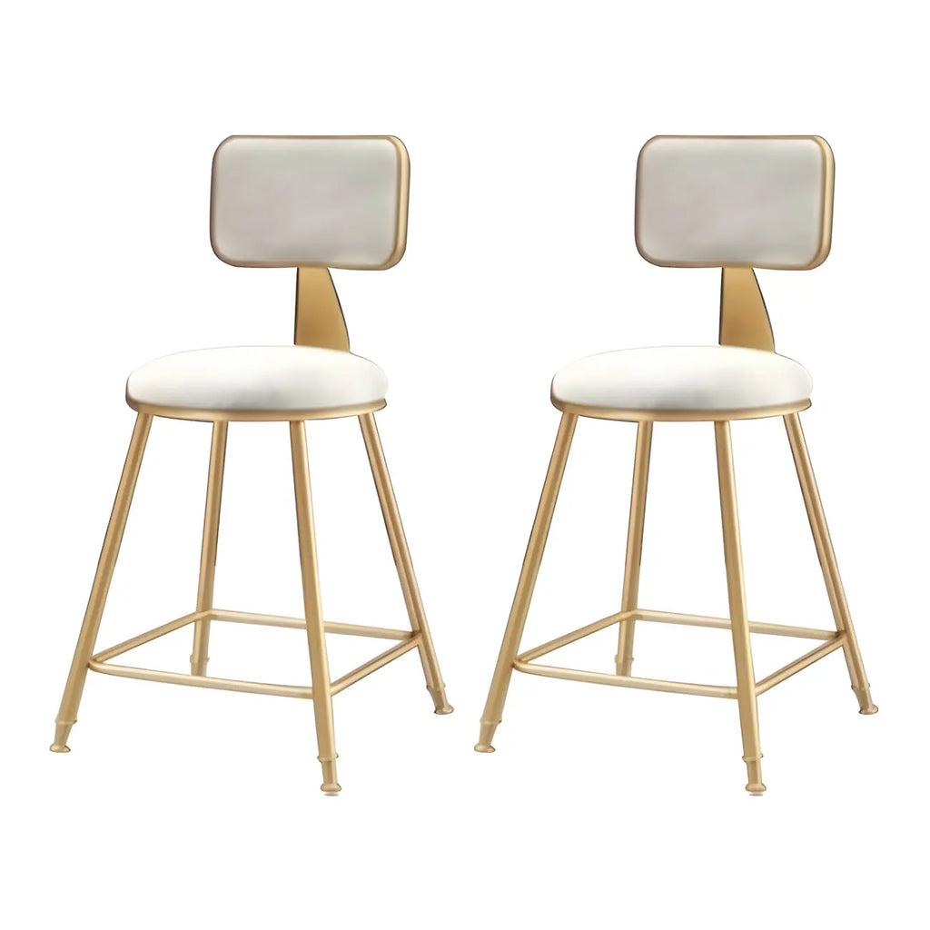 Round Velvet Upholstered Counter Bar Stools