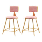Round Velvet Upholstered Counter Bar Stools