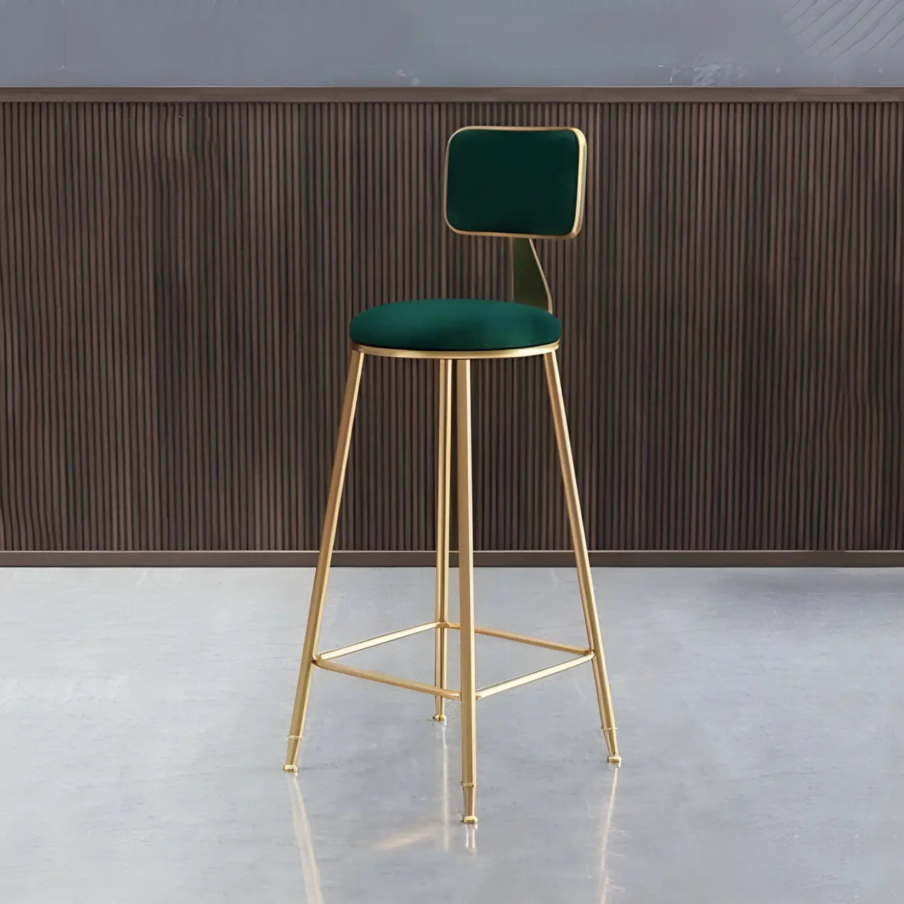 Round Velvet Upholstered Counter Bar Stools