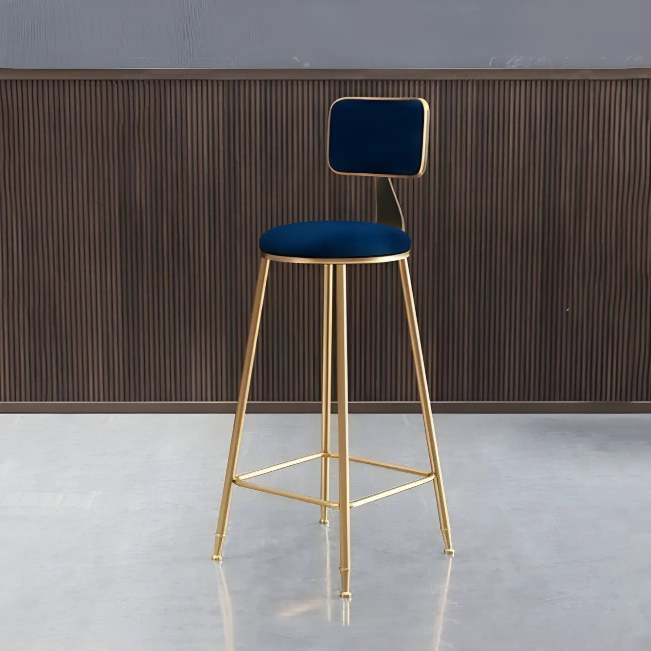 Round Velvet Upholstered Counter Bar Stools